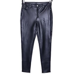 BAGATELLE Faux Leather Skinny Pant Black High Rise 5-Pocket Stretch Women's M